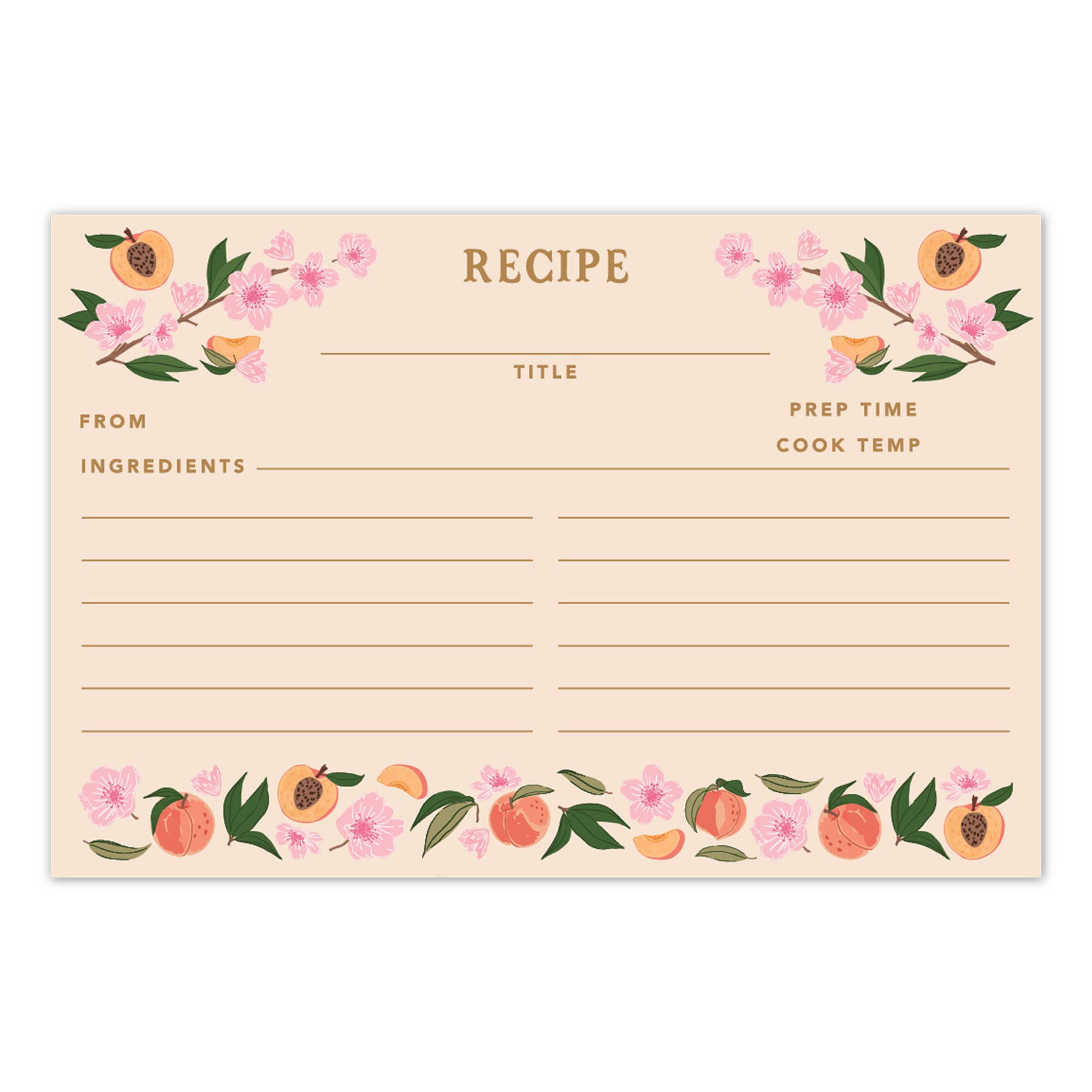 Peach Blossom Tin Recipe Box