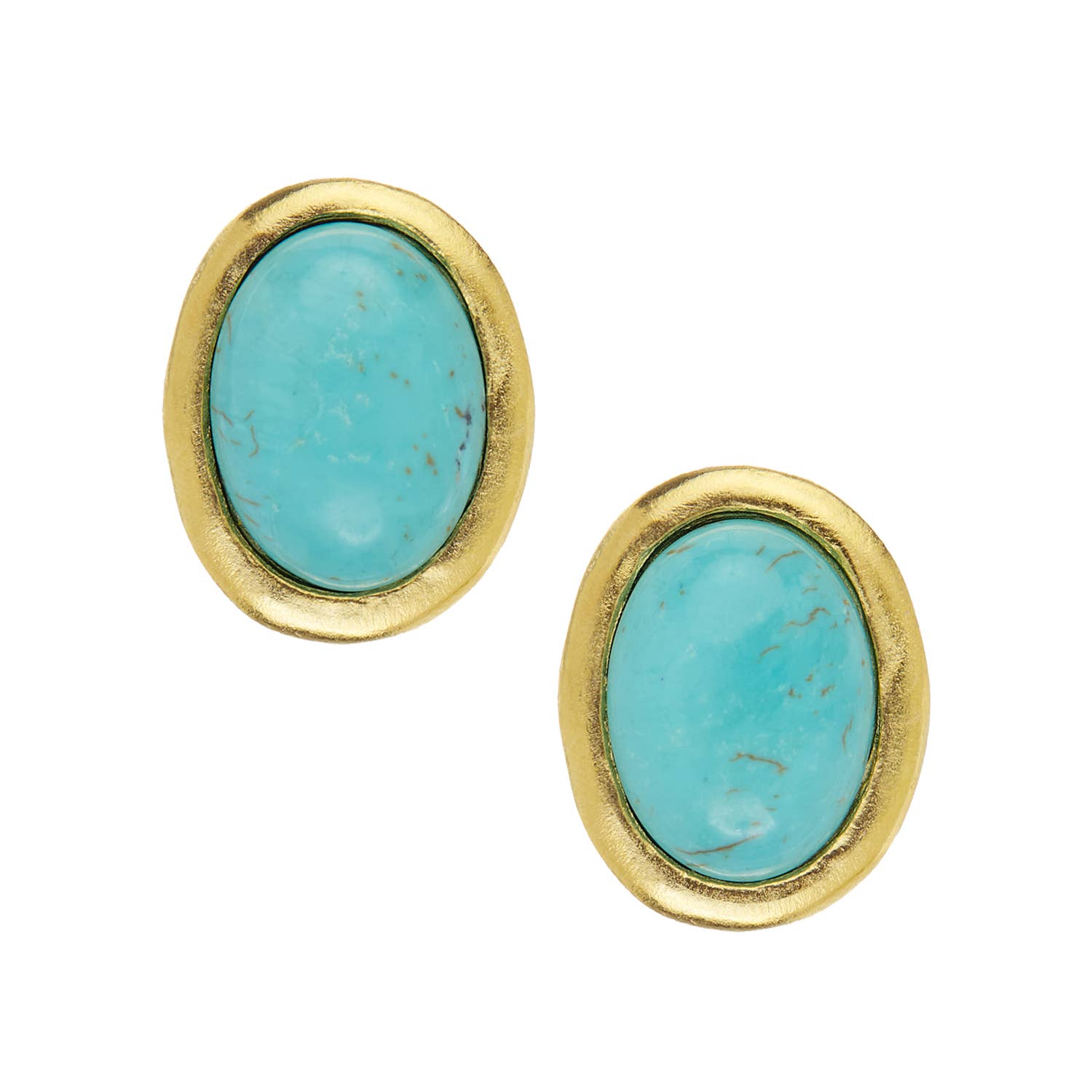 Turquoise Cabochon Studs by Susan Shaw