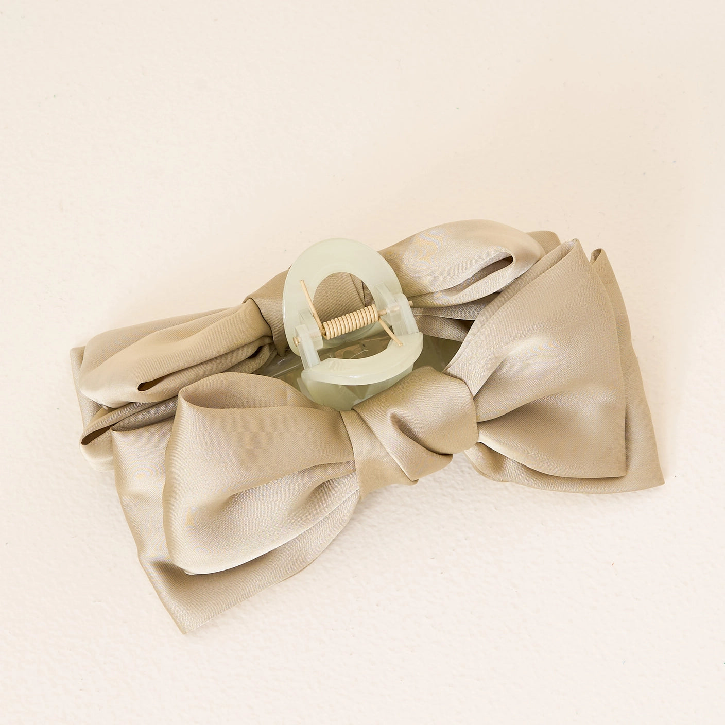 Green Satin Bow Clip