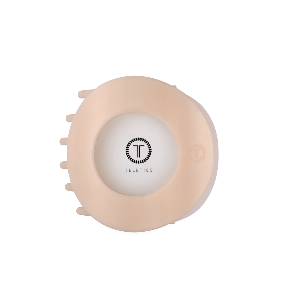 Almond Beige Large Flat Circle Hair Clip