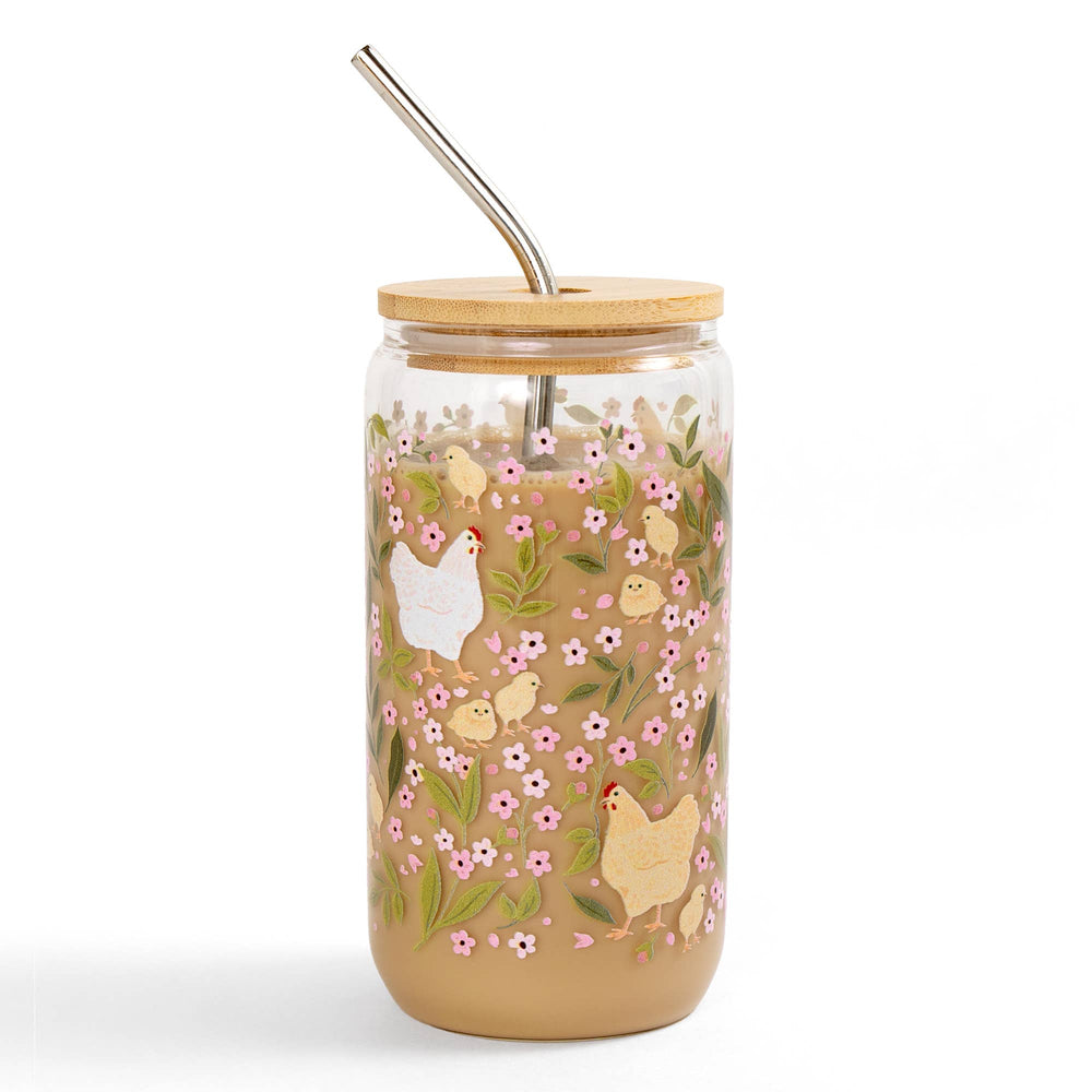 Chicken Fields Glass Can