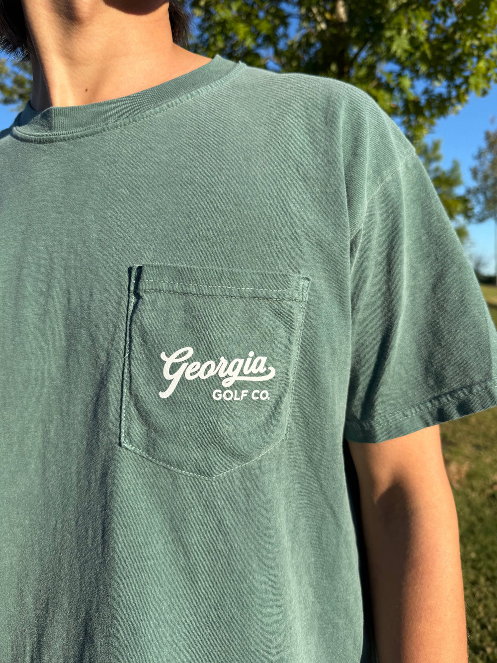 Range Bucket Tee in Green By Georgia Golf Company