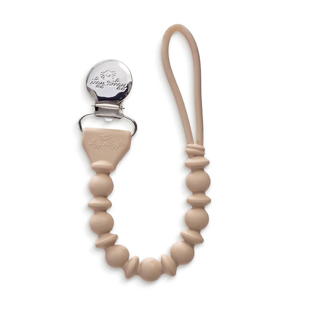 Itzy Paci Strap™ Silicone One-Piece Pacifier Clips: Toast