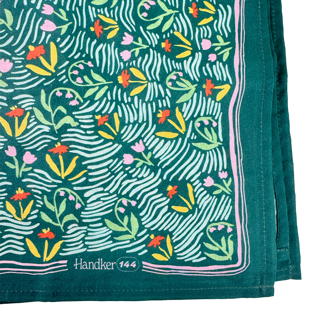 Teal Floral Meadow Bandana
