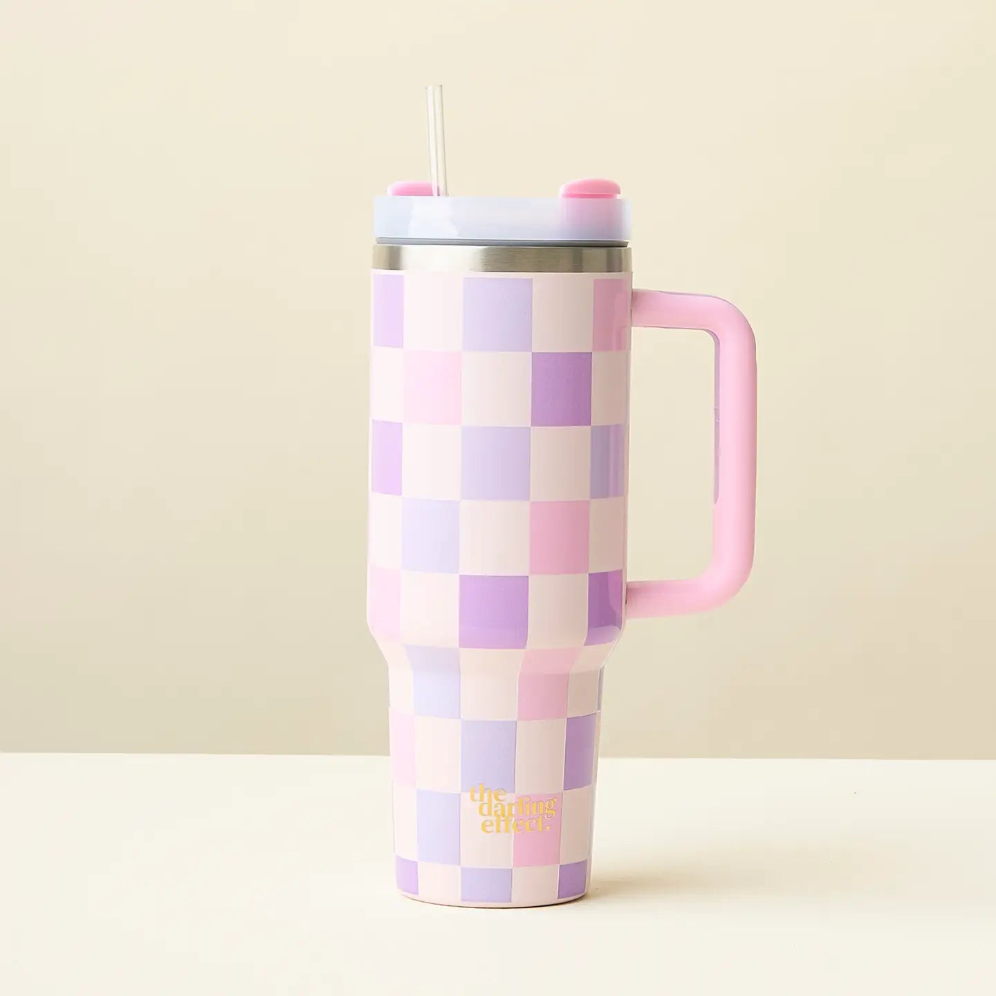 Take Me Everywhere 40oz Tumbler in Purple Check