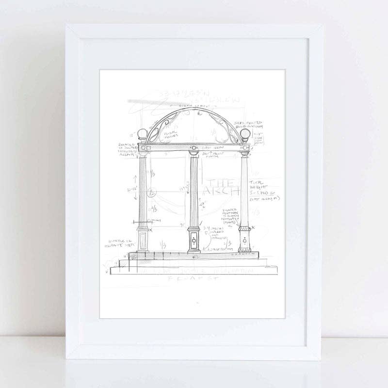 "UGA Arch Architectural Concept Drawing" by Brandon Thomas Print- 5x7