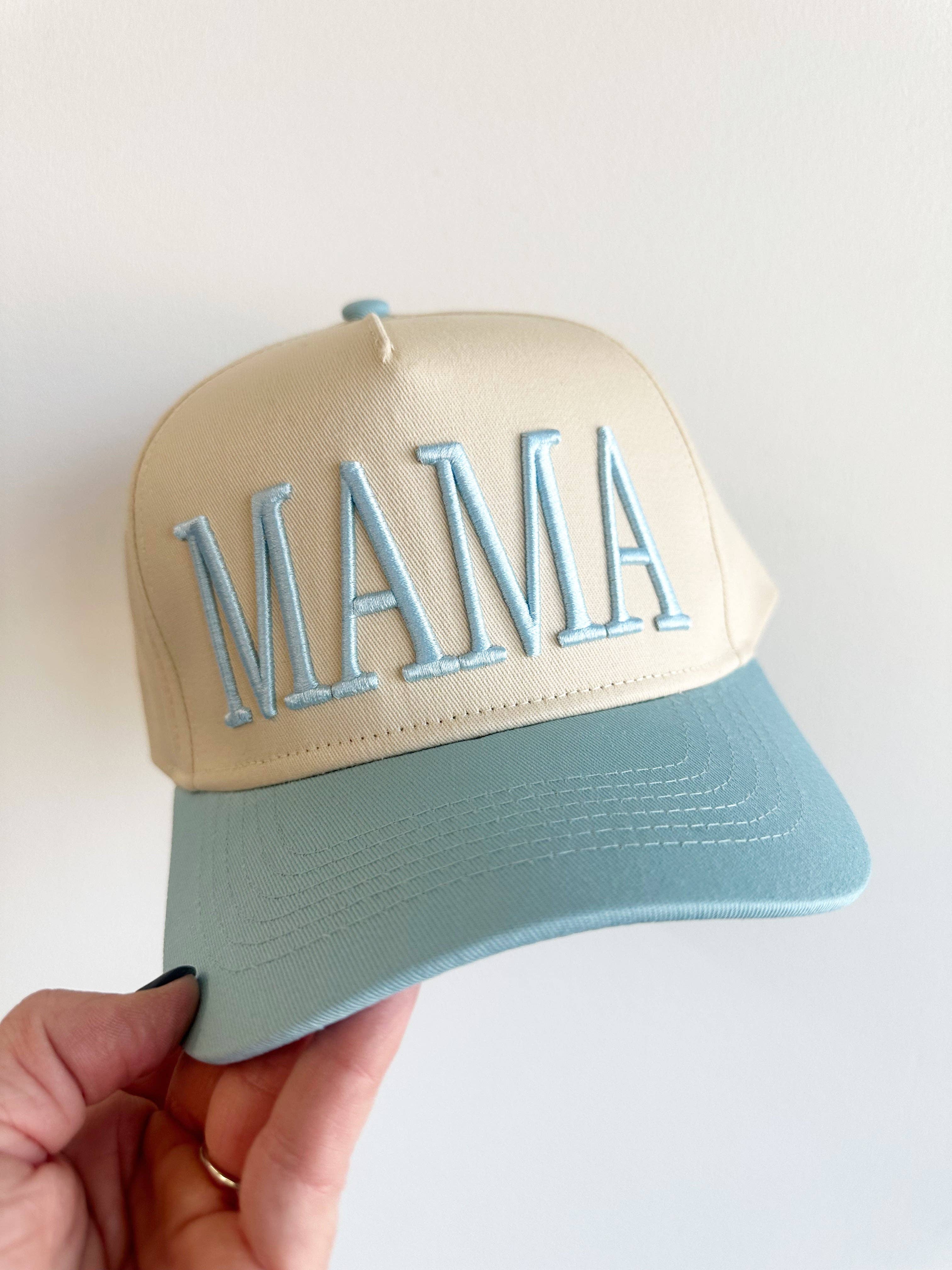 MAMA Vintage Trucker Hat in Blue