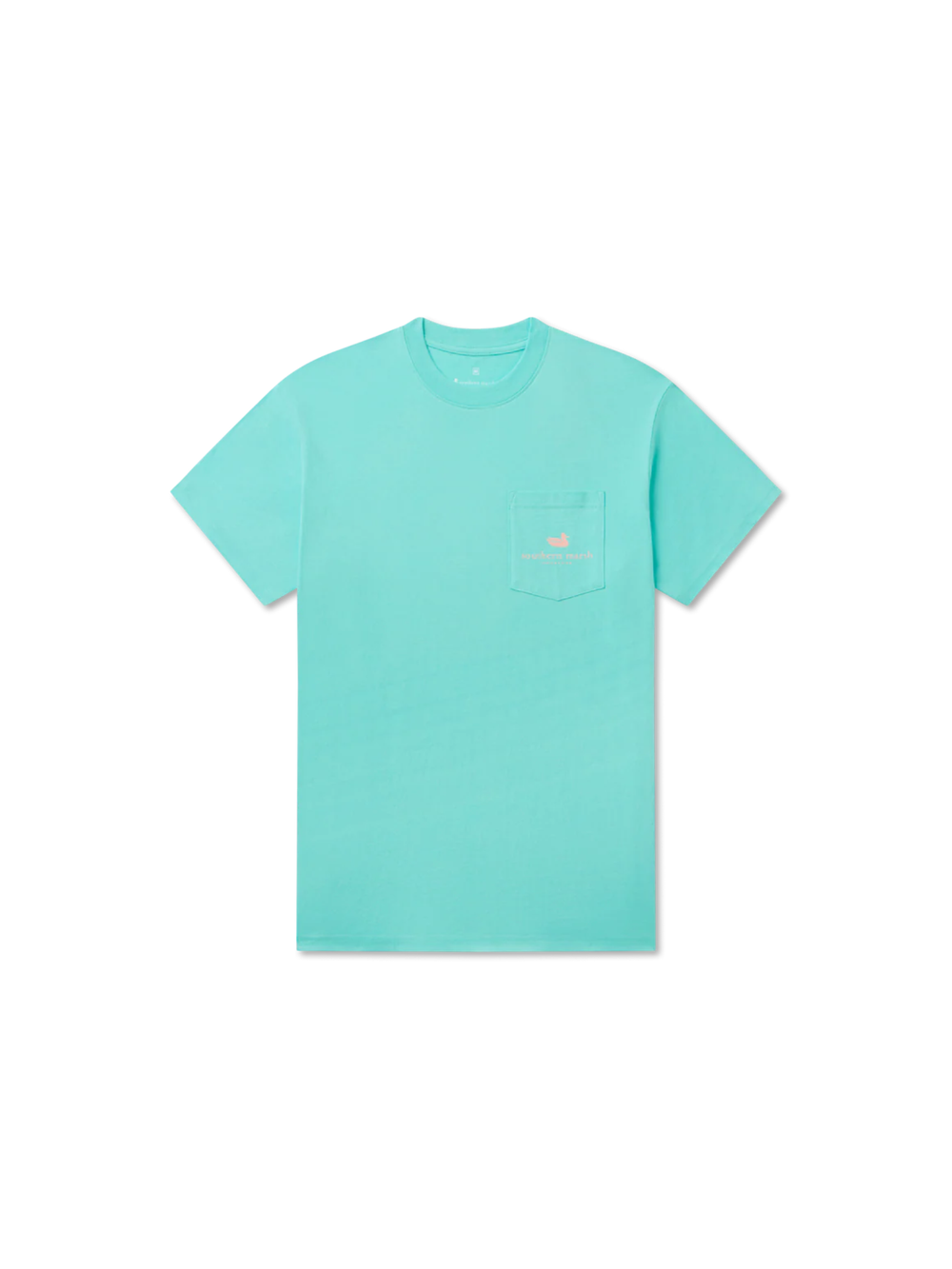 Light blue t-shirt with small logo on pocket 