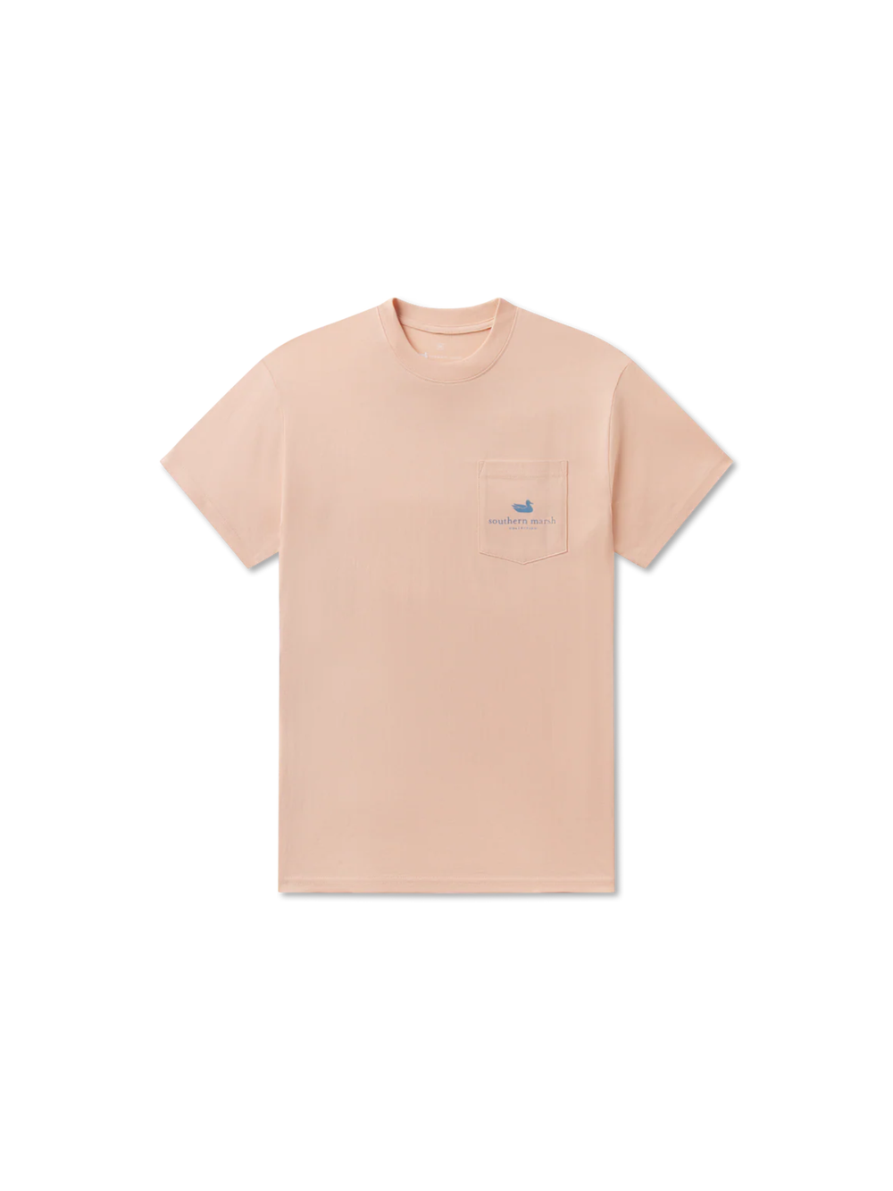 Beige t-shirt with a small logo on the pocket