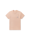 Beige t-shirt with a small logo on the pocket