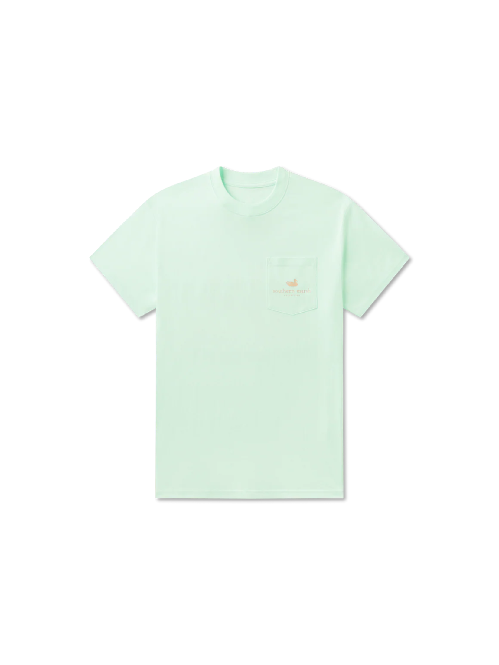 Light green t-shirt with small logo on pocket