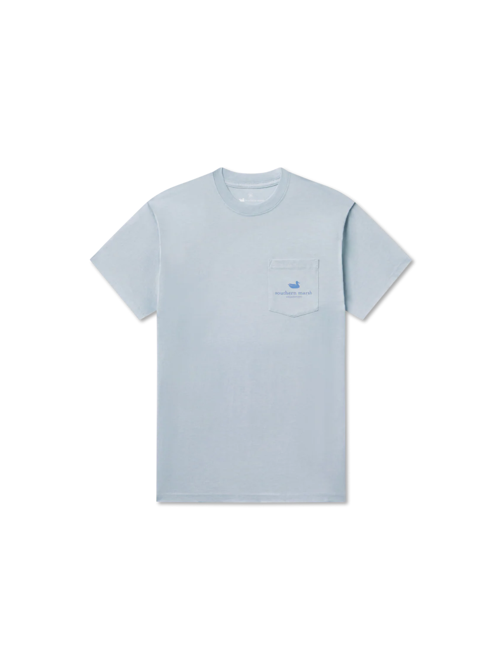Light blue t-shirt with a small duck logo on pocket