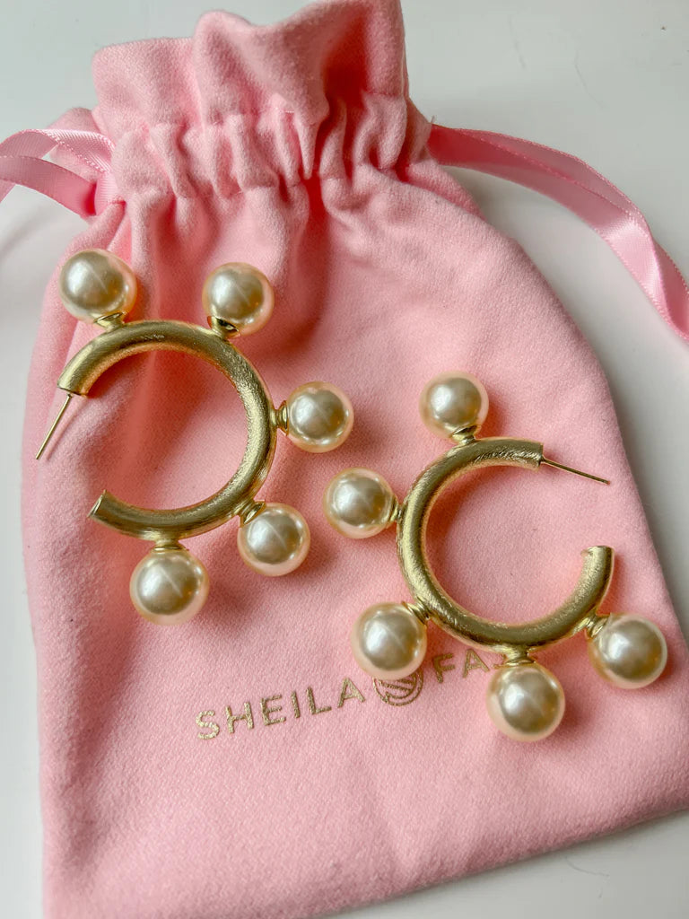 Brushed Gio Hoops by Sheila Fajl