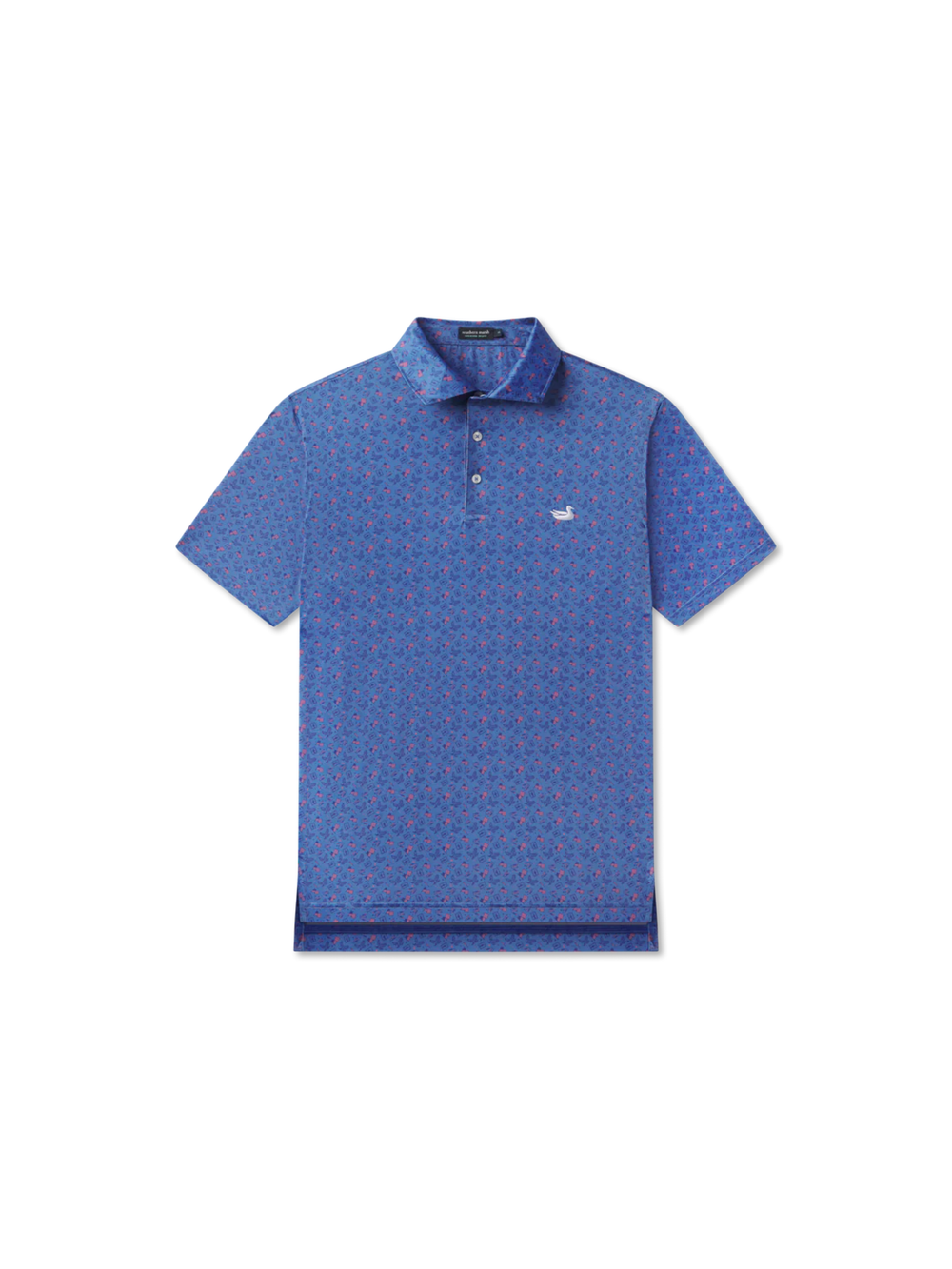 Blue patriotic patterned polo shirt