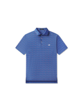 Blue patriotic patterned polo shirt