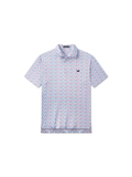 white polo with patriotic pattern 