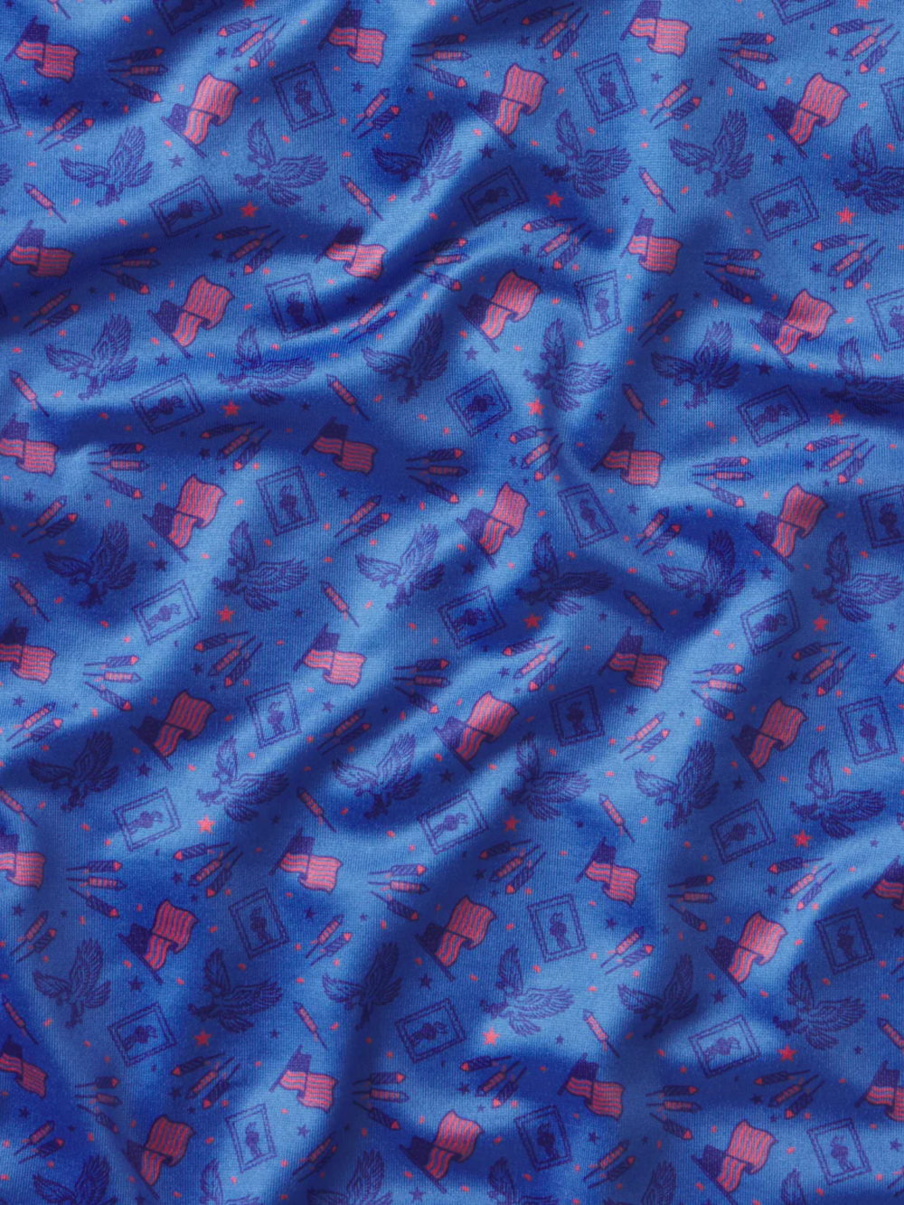 Blue fabric with patriotic pattern 
