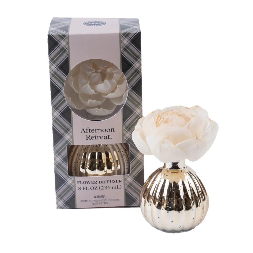 Afternoon Retreat Mercury Glass Flower Diffuser by Bridgewater