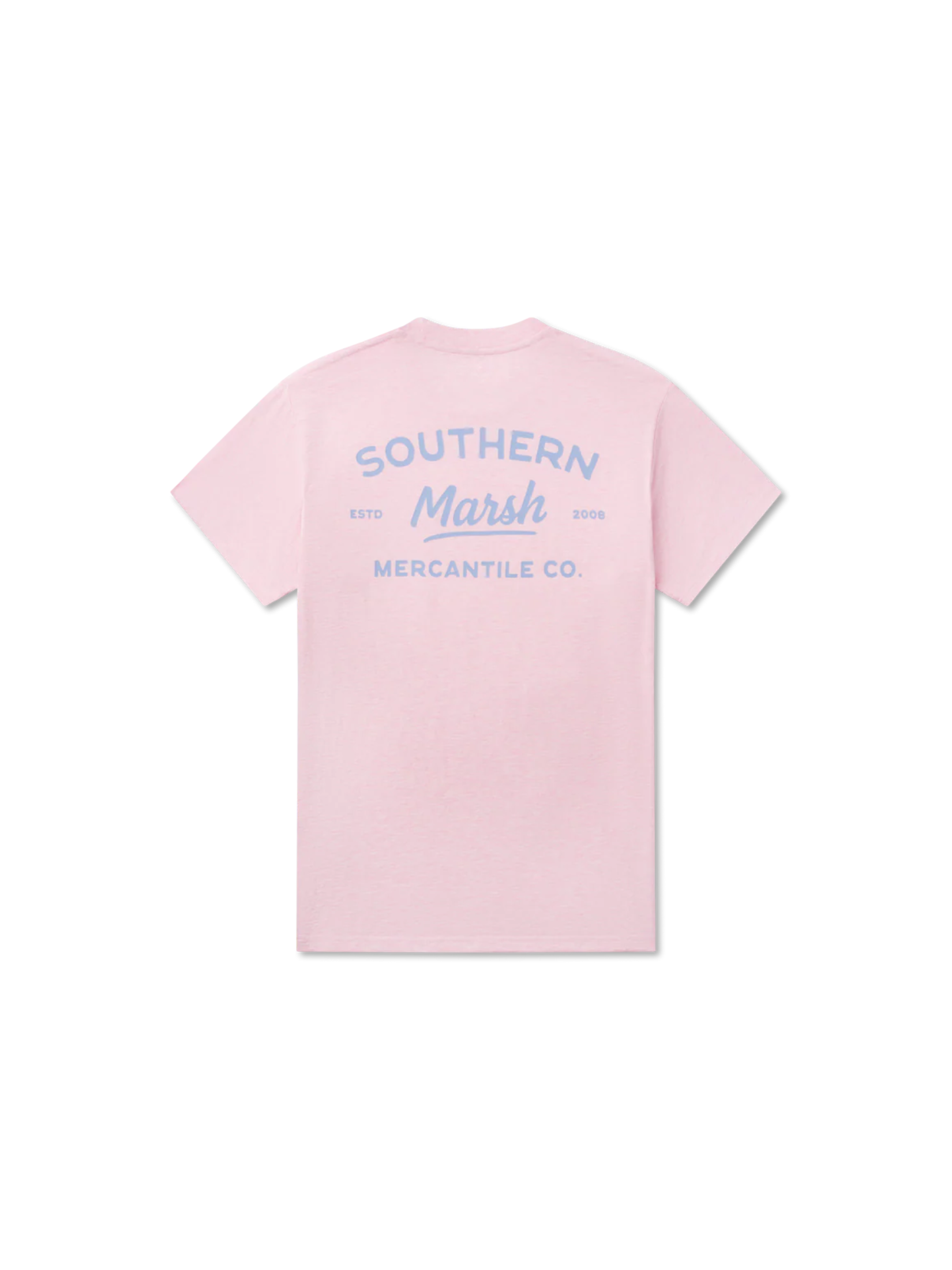 Pink t-shirt with 'Southern Marsh Mercantile Co' text 