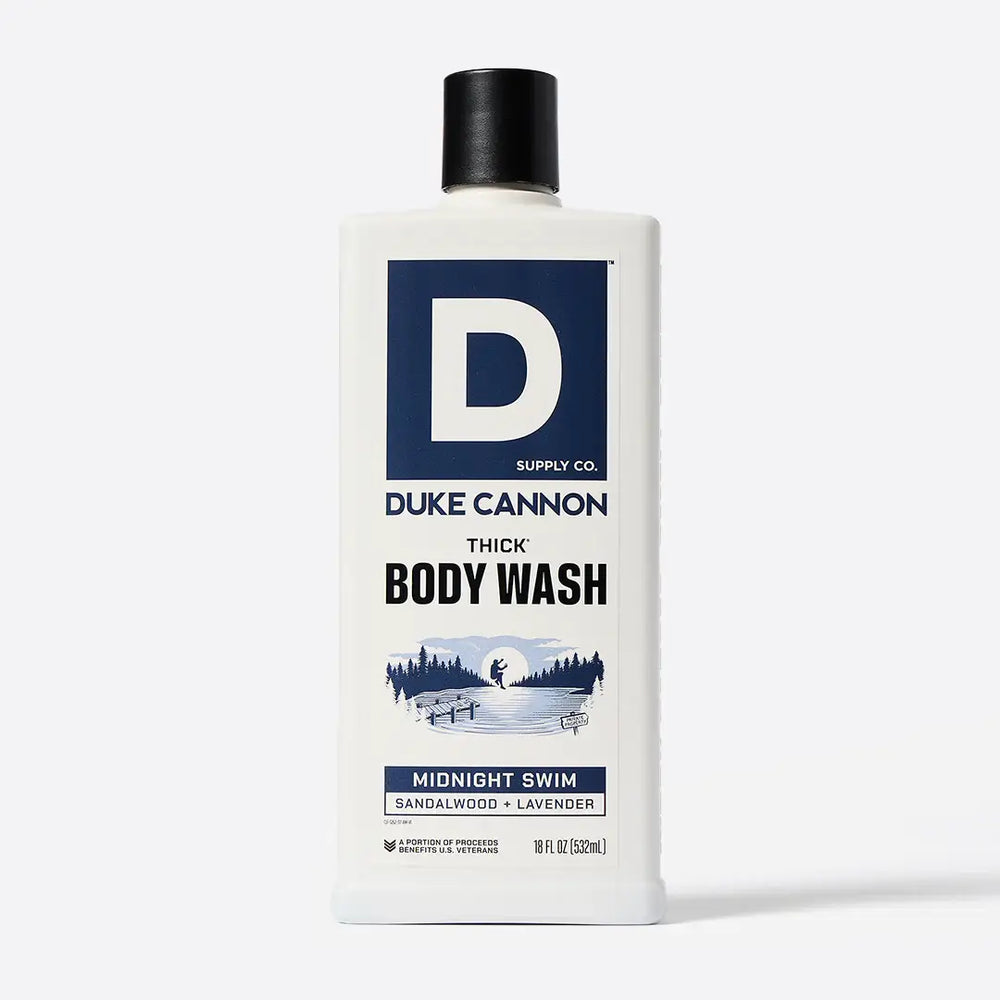 Bottle of Duke Cannon body wash 