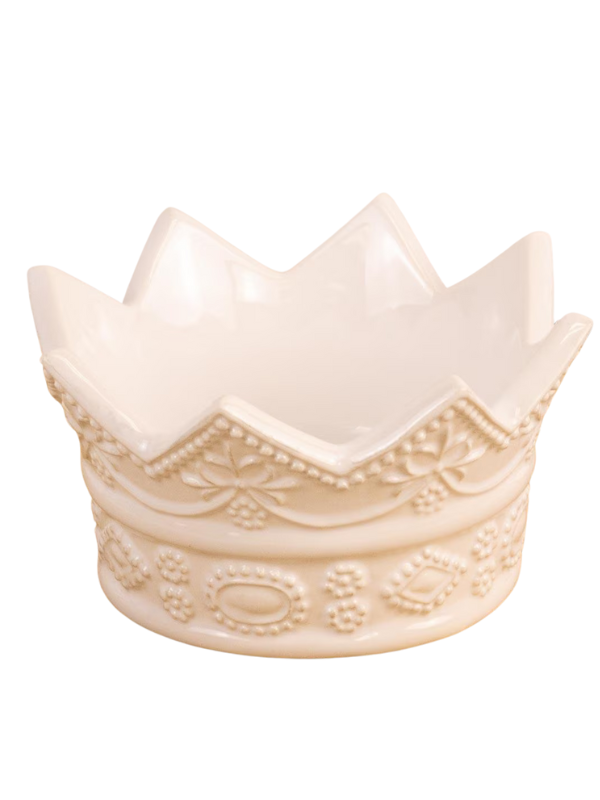 White Condiment Crown Bowl
