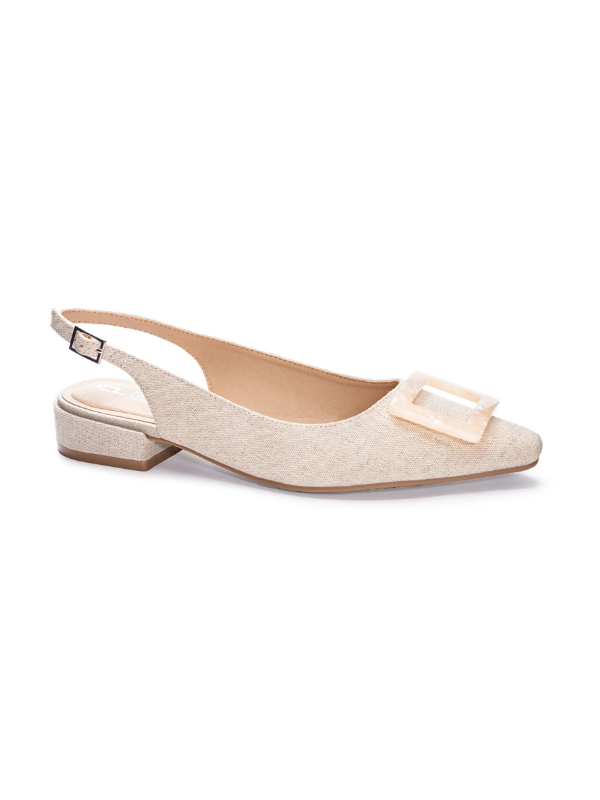 Sweetie Linen Slingback in Natural