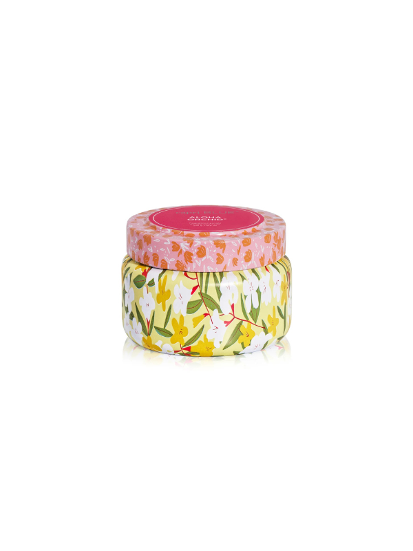 Aloha Orchid Pattern Play Printed Travel Tin Candle 8.5 oz