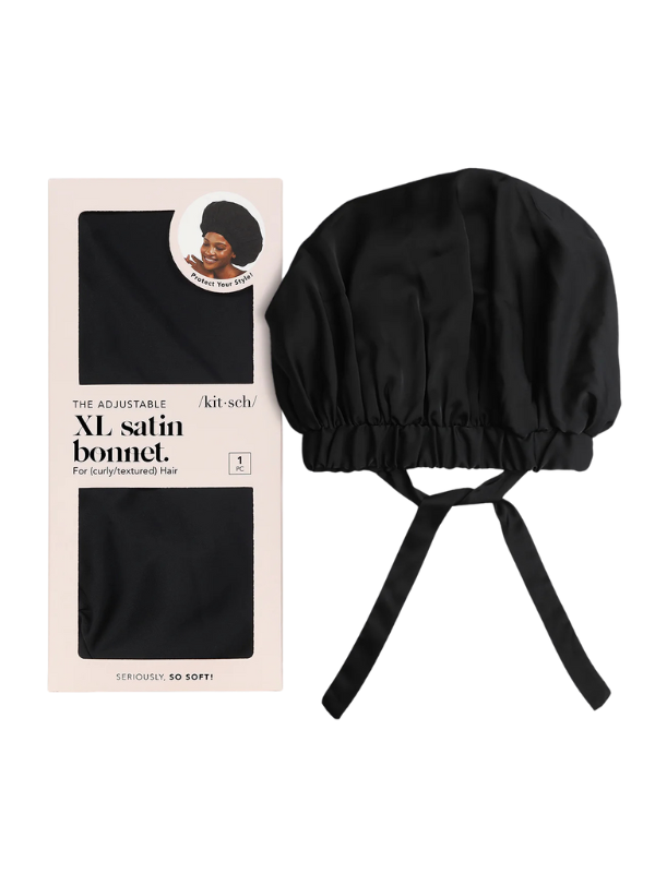 Black Satin Bonnet - XL