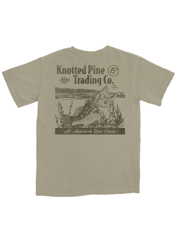 Bass Classic Tee in Sandstone by Knotted Pine Trading Co.