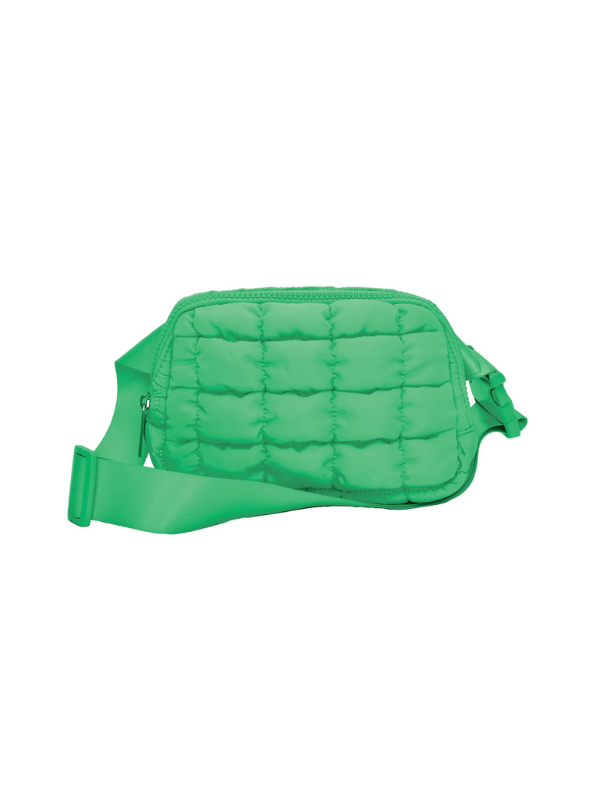 Glam Green Quilted Belt Bag
