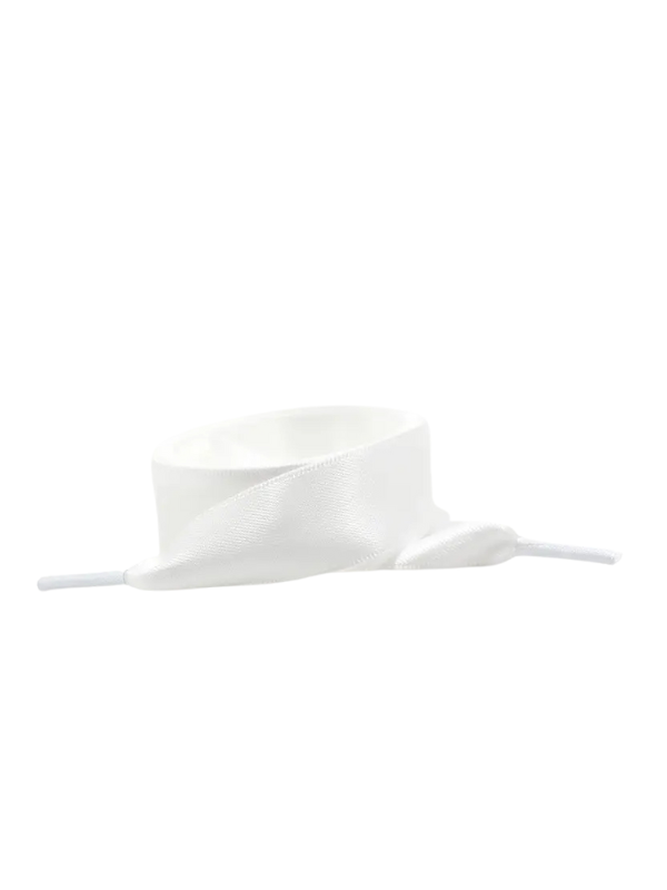 Silk Satin Ribbon Bow Shoe Laces in White