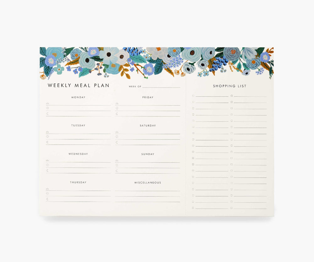 Weekly Meal Plan in Garden Party Blue by Rifle Paper Co.