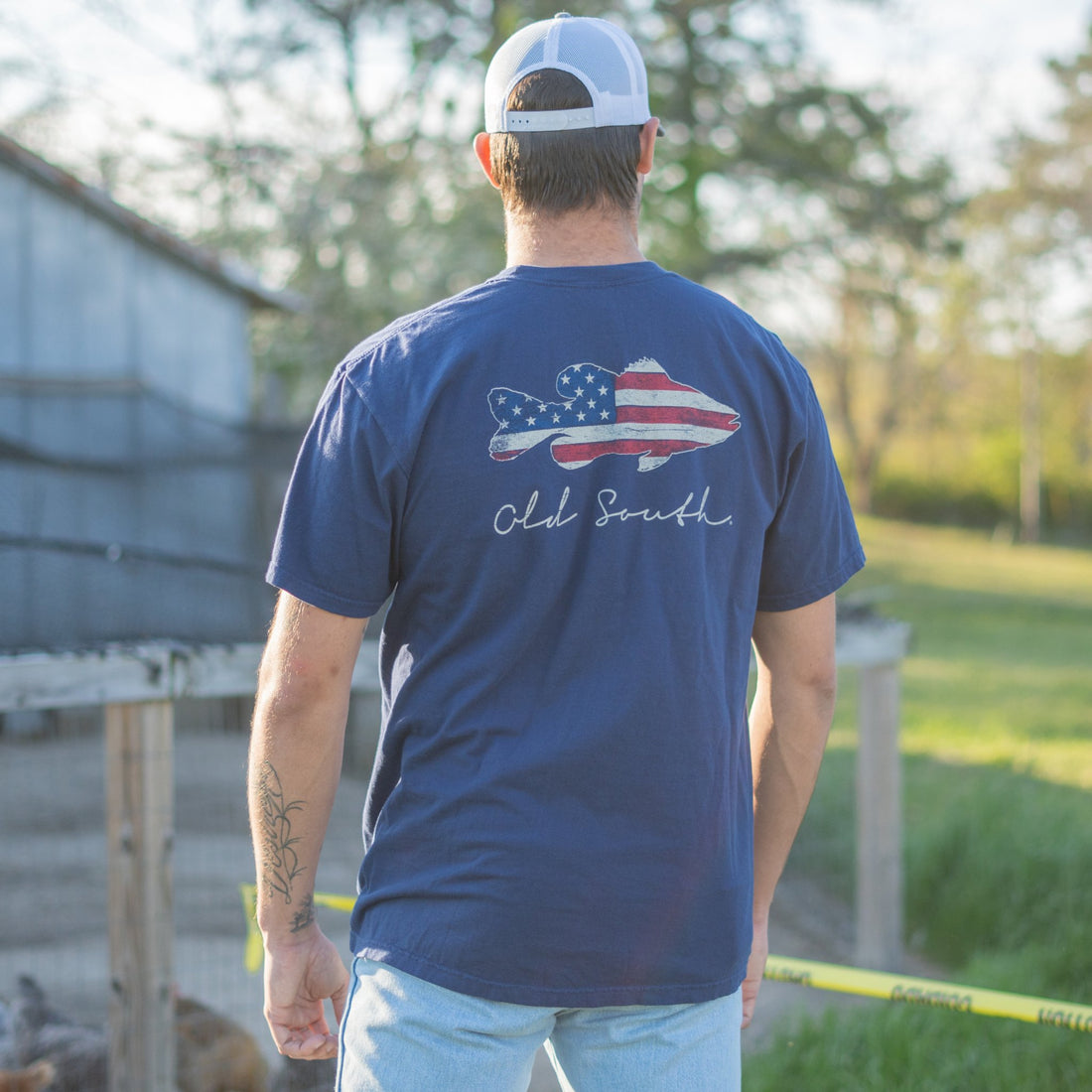 Bass American Flag Short Sleeve Tee by Old South