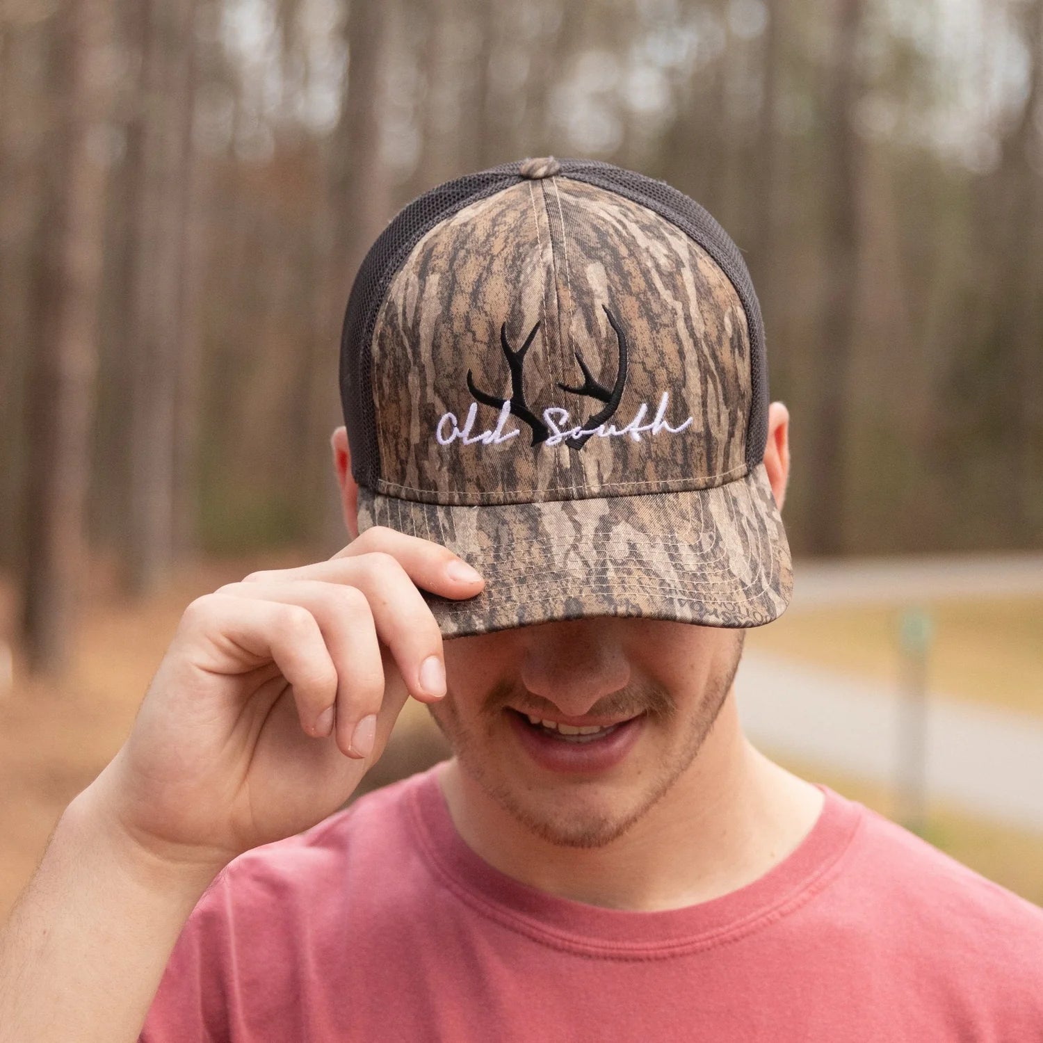 Racked Trucker Hat in Bottomland Camo by Old South Apparel