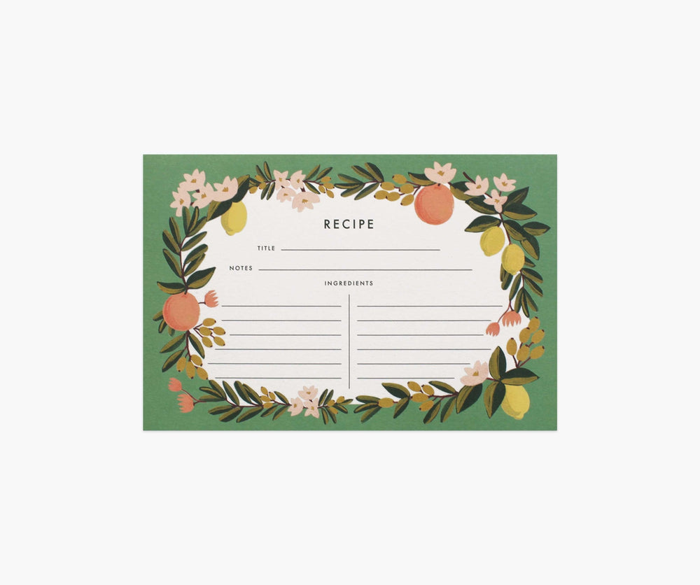 Citrus Floral Recipe Cards by Rifle Paper Co.