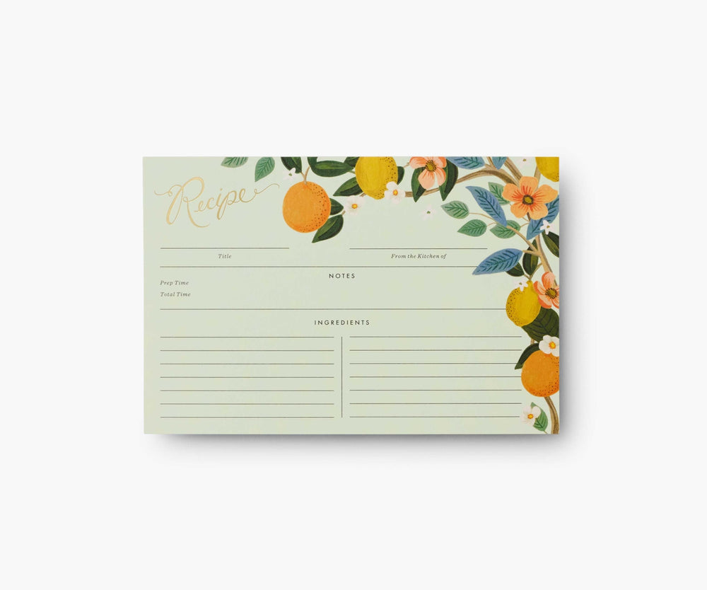 Citrus Grove Recipe Cards by Rifle Paper Co.