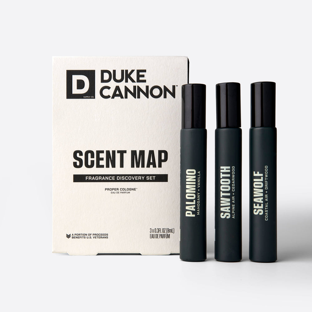 Duke Cannon Scent Map fragrance discovery set 