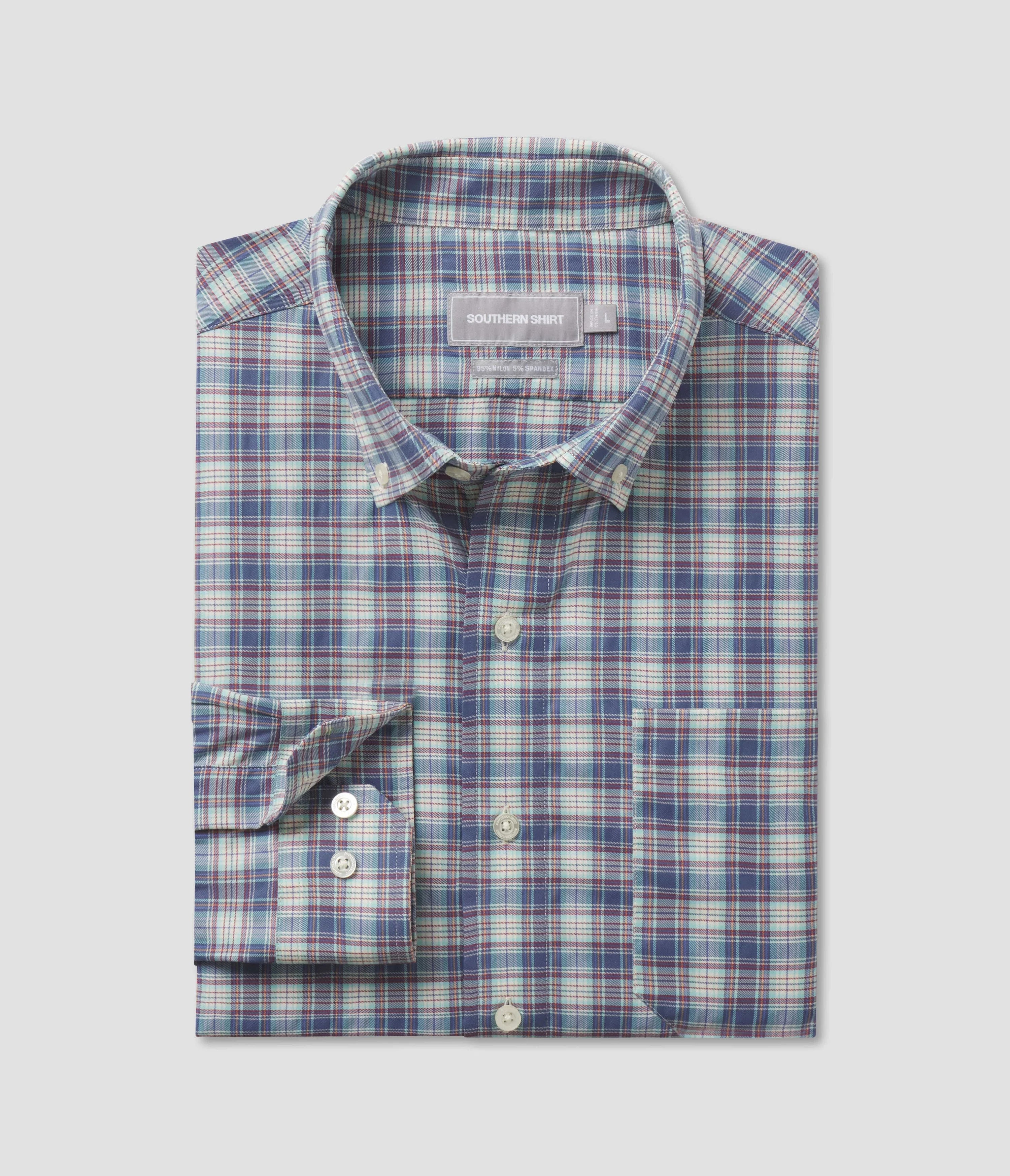 YOUTH Edmonton Plaid Button Down in Coastline by Southern Shirt Co.