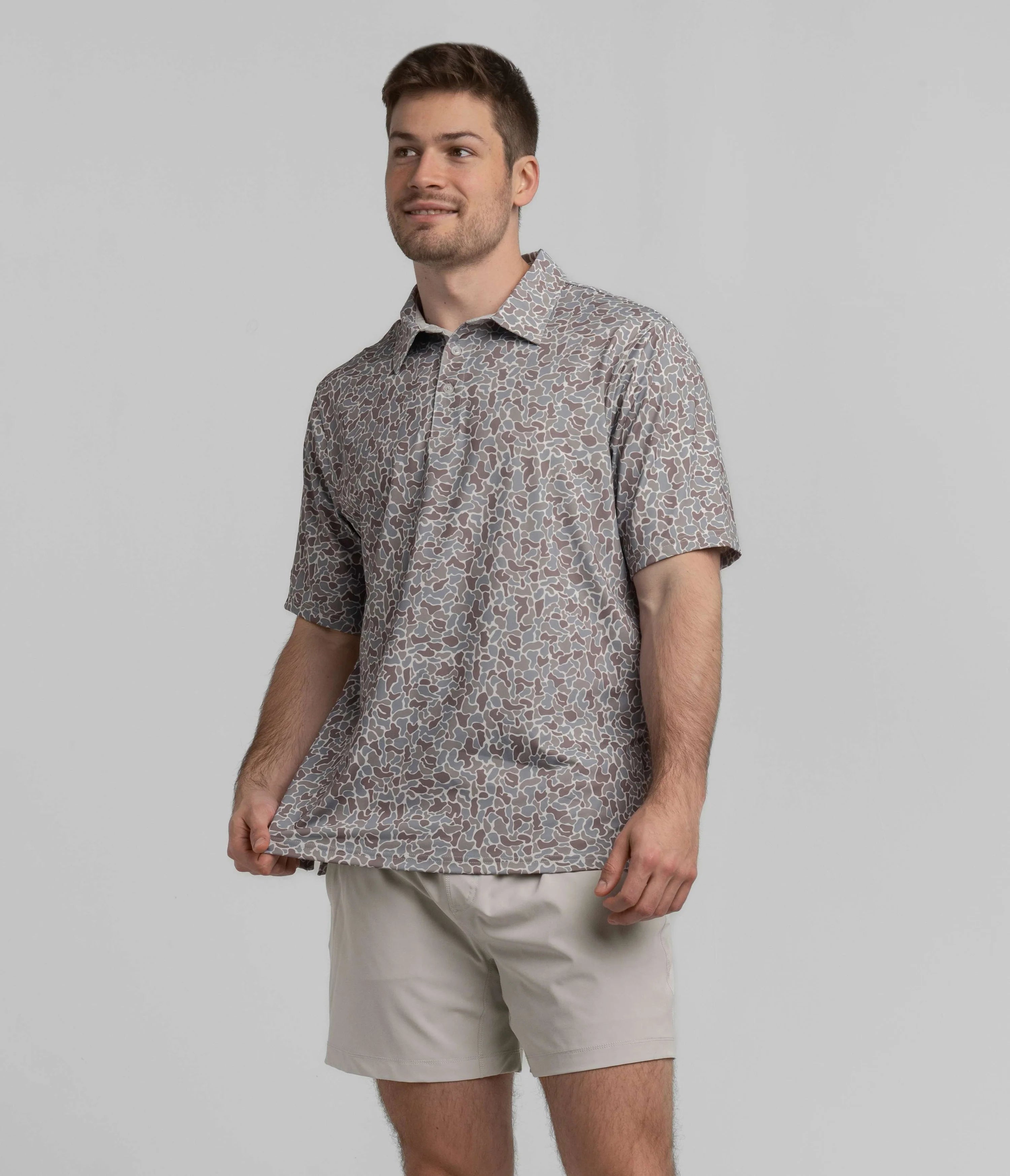 Hunters Hideaway Printed Polo in Ridgeline by Southern Shirt Co.