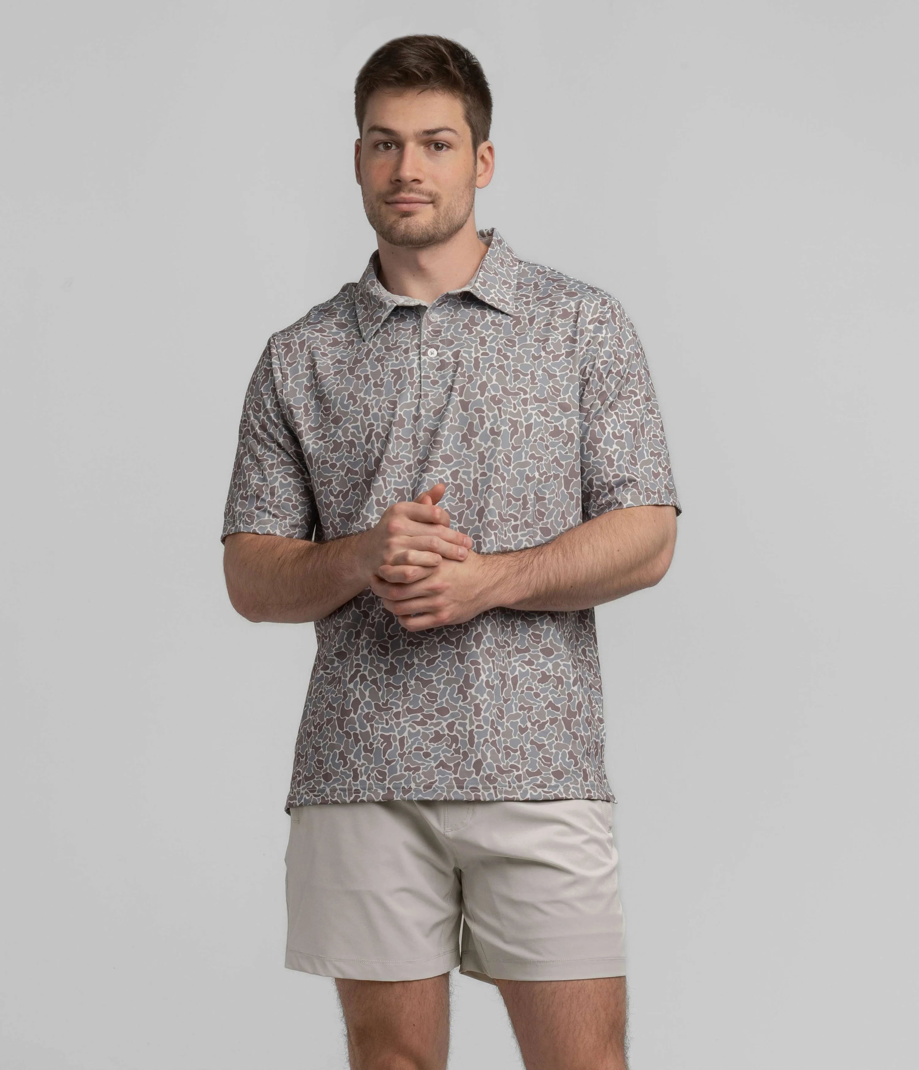 Hunters Hideaway Printed Polo in Ridgeline by Southern Shirt Co.