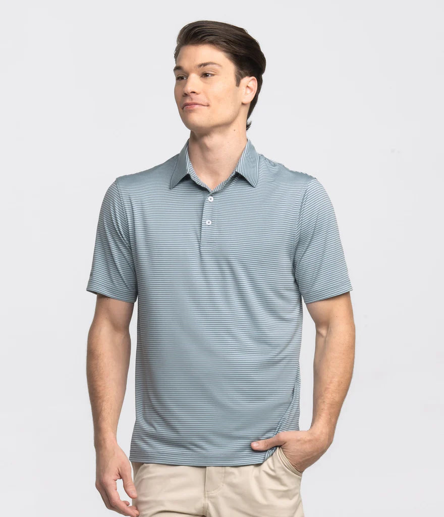 Largo Stripe Polo in Tonal Teal by Southern Shirt Co.