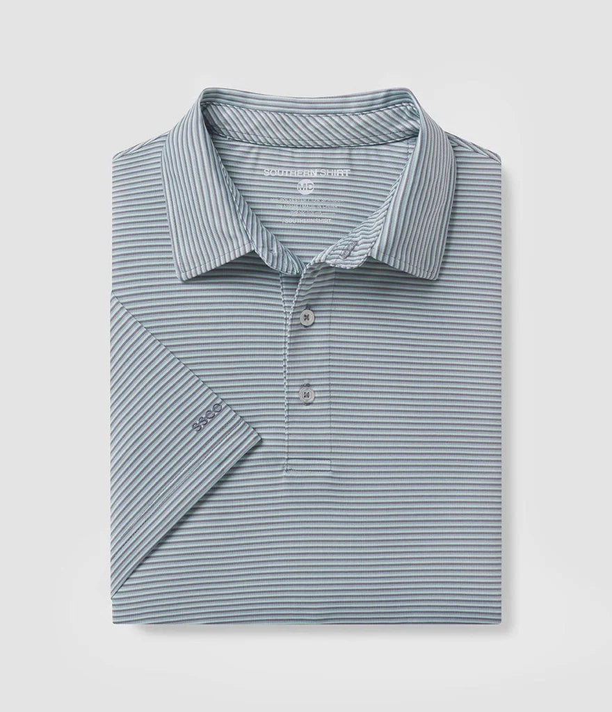 Largo Stripe Polo in Tonal Teal by Southern Shirt Co.