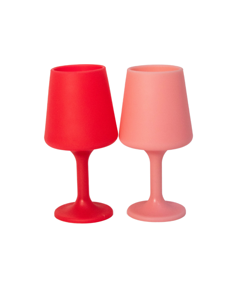 Cherry + Blush Silicone Unbreakable Wine Glasses - Set of 2