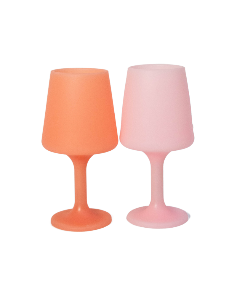 Peach + Petal Silicone Unbreakable Wine Glasses - Set of 2