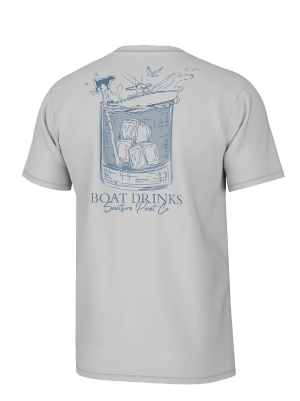 Boat Drinks Tee In Sky Blue By Southern Point Co.