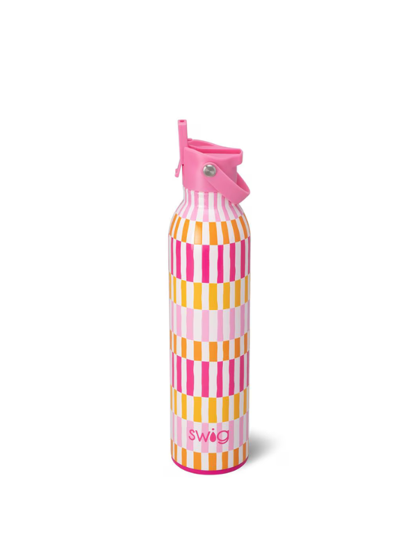 Sherbet Stripe Flip + Sip 26oz Bottle by Swig Life