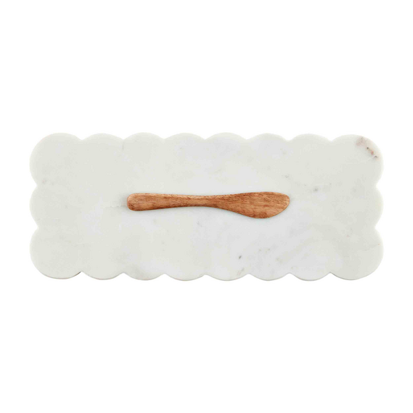 Scalloped Marble Board Set