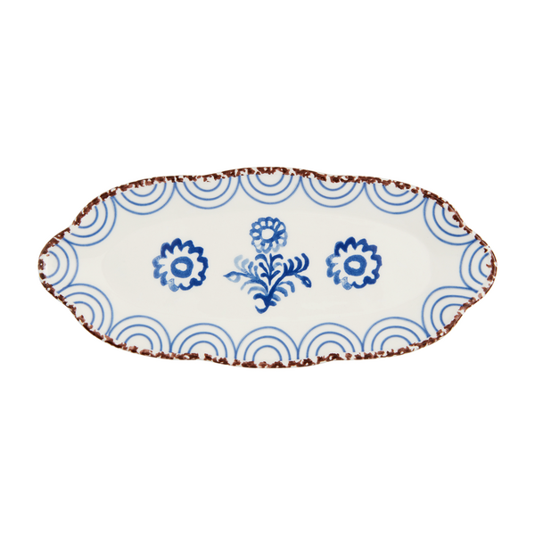 Triple Floral Stoneware Plate