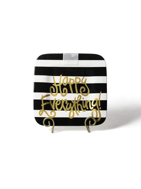 Black Stripe Mini Square Platter by Happy Everything