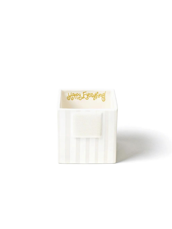 White Stripe Small Mini Nesting Cube by Happy Everything